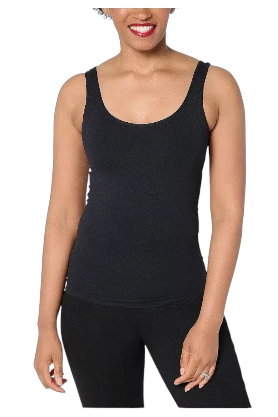 Breezies Women's Cooling Seamless Reversible Cami Black - Regular